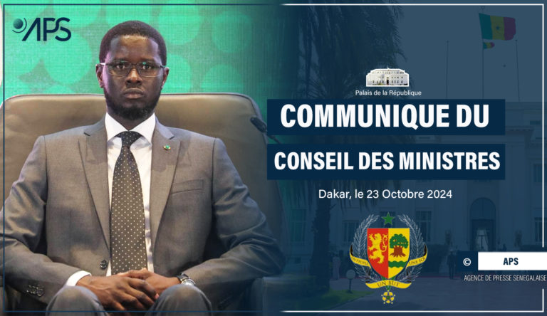 Communiqué du Conseil des ministres du 23 Octobre 2024