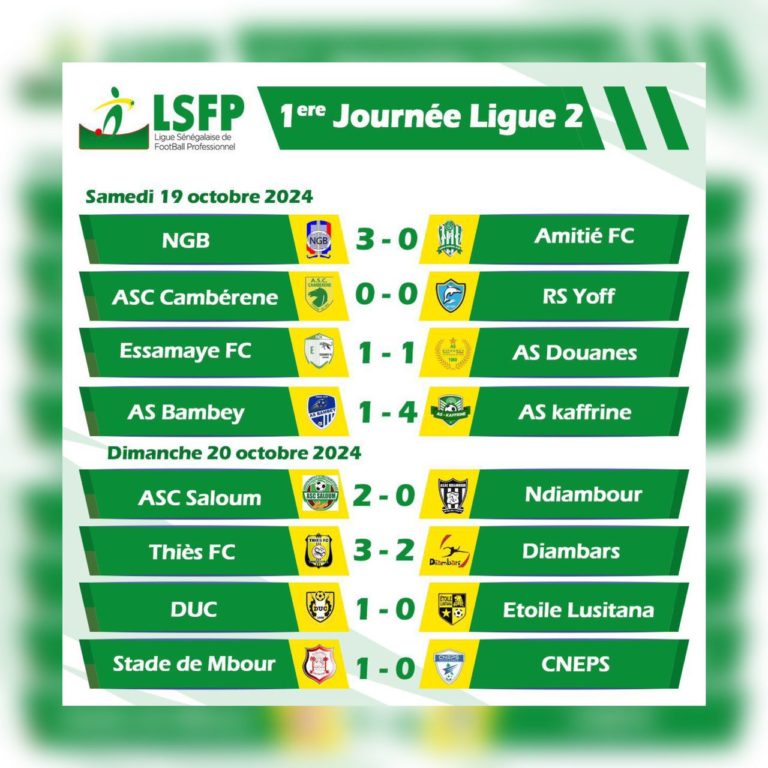 LIGUE 2 SÉNÉGALAISE | AS KAFFRINE ET NIARRY TALLY LANCENT LA SAISON EN BEAUTÉ