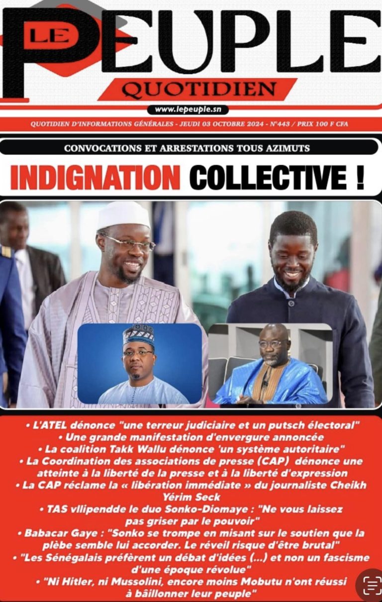 Découvrez les Unes des journaux sénégalais du jeudi 03 octobre 2024