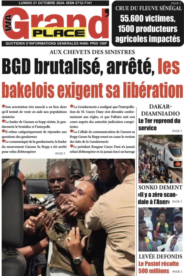 Découvrez les Unes des journaux sénégalais du lundi 21 octobre 2024