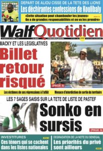 Découvrez les Unes des journaux sénégalais du mardi 08 octobre 2024