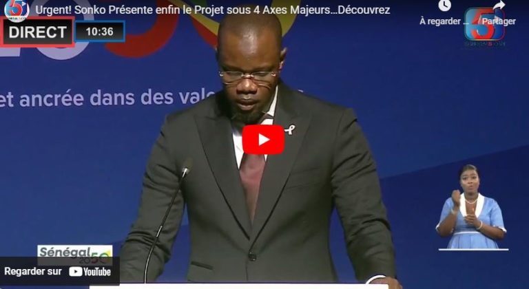 Urgent! Sonko Présente enfin le Projet sous 4 Axes Majeurs…Découvrez
