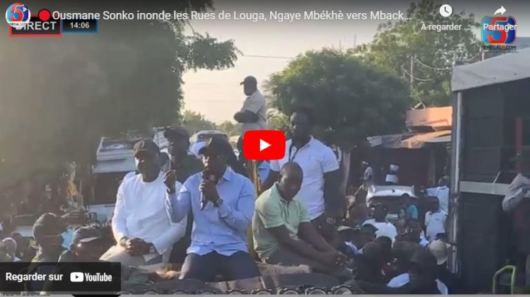 🔴Ousmane Sonko inonde les Rues de Louga, Ngaye Mbékhè vers Mbacké…