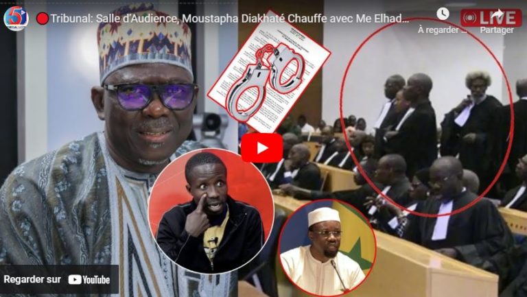 🔴Tribunal: Salle d’Audience, Moustapha Diakhaté Chauffe avec Me Elhadj Diouf répondant au Juge: Abou