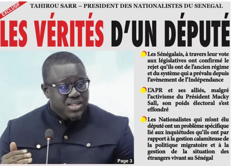 Nationalité, droit du sol, trafic d'identité... : les 9 questions du député Tahirou Sarr au ministre de la Justice