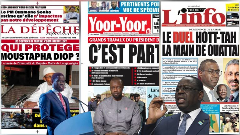 Découvrez les Unes des journaux sénégalais du mardi 04 février 2025
