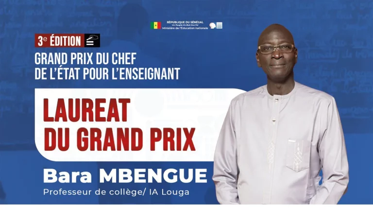 Grand prix du Chef de l’État: Bara Mbengue, meilleur enseignant du Sénégal