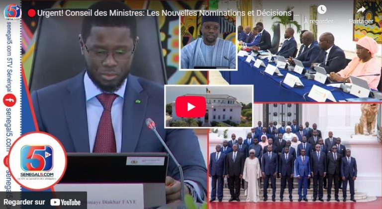 🔴Urgent! Conseil des Ministres: Les Nouvelles Nominations et Décisions de Diomaye et Sonko…