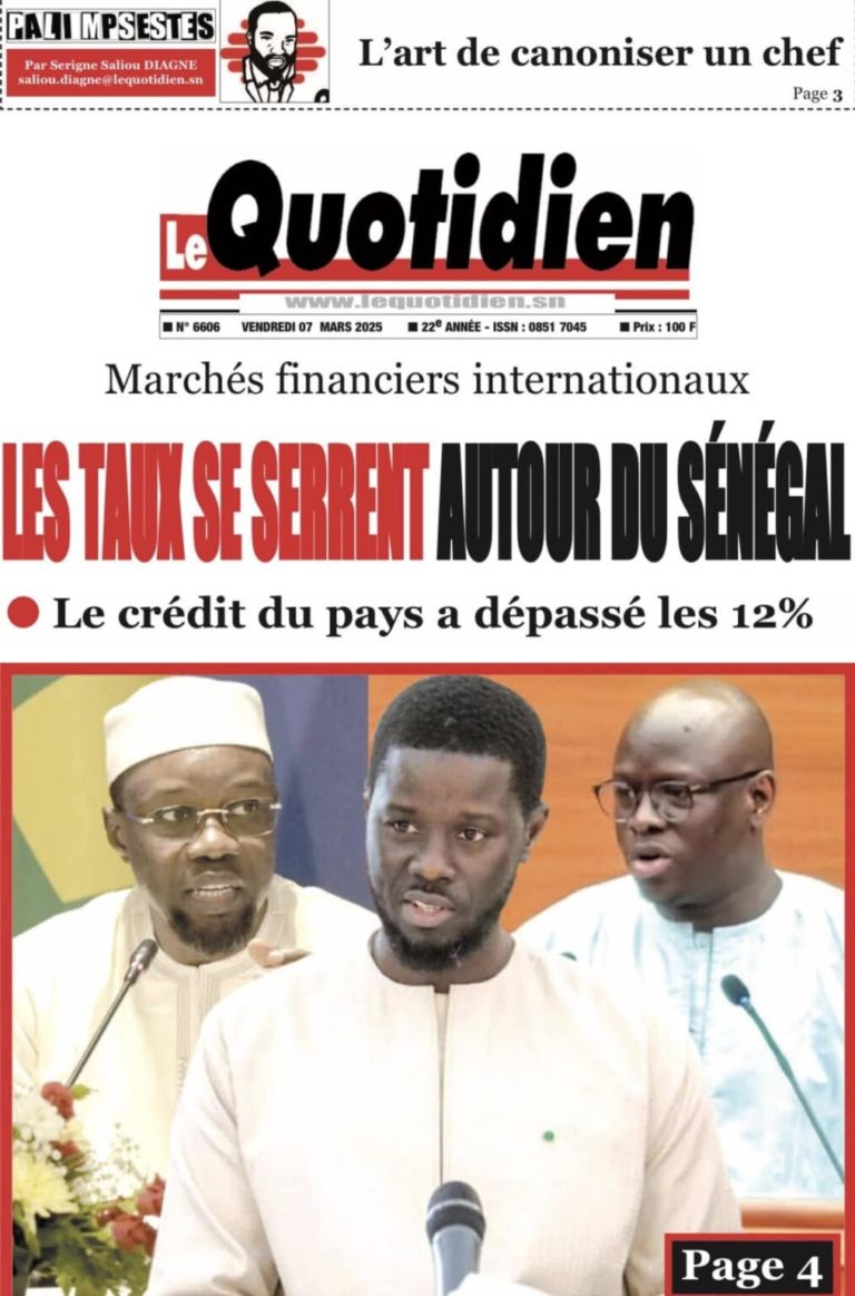 Découvrez les Unes des journaux sénégalais du vendredi 07 mars 2025
