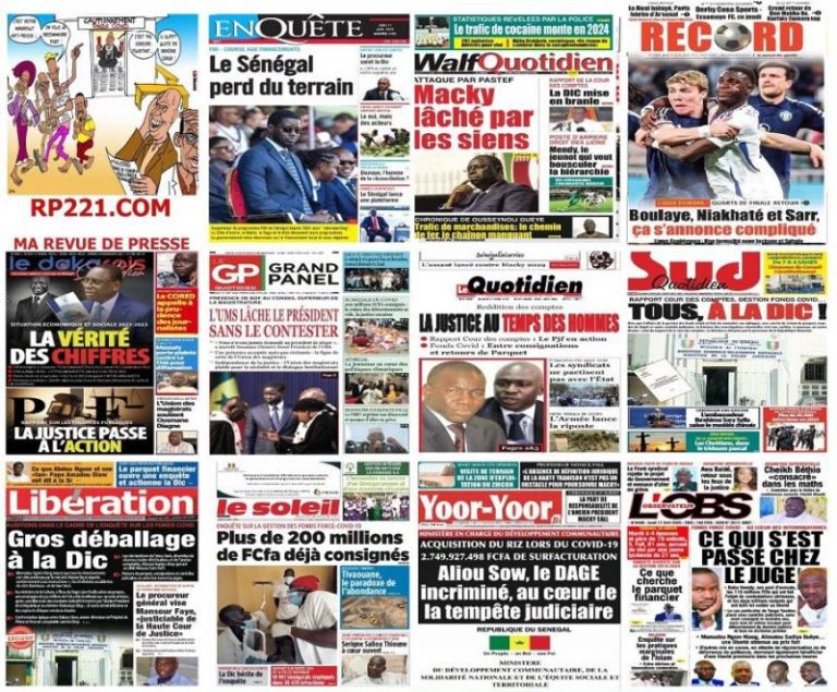 Découvrez les Unes des journaux sénégalais du jeudi 17 avril 2025