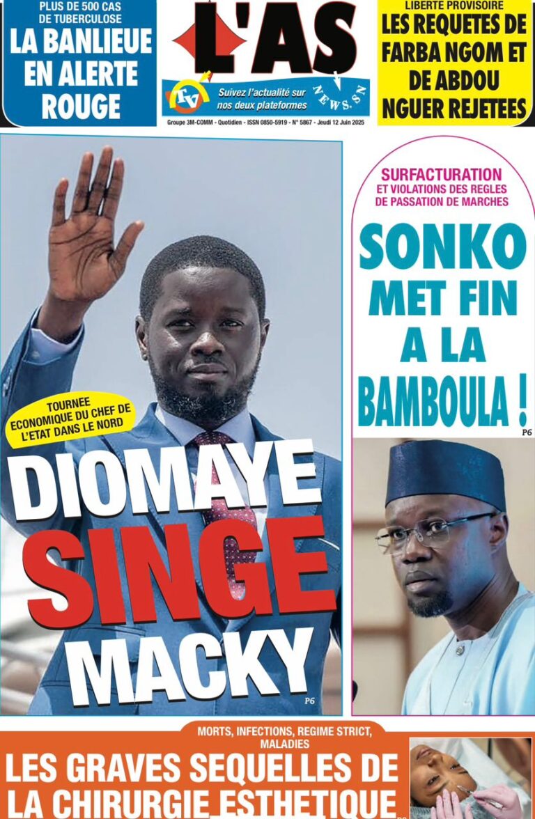Découvrez les Unes des journaux sénégalais du jeudi 12 juin 2025