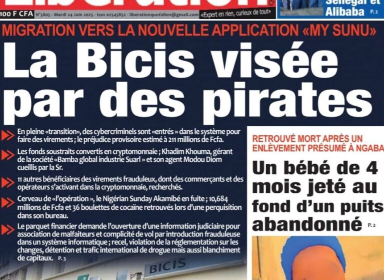 Découvrez les Unes des journaux sénégalais du mardi 24 juin 2025