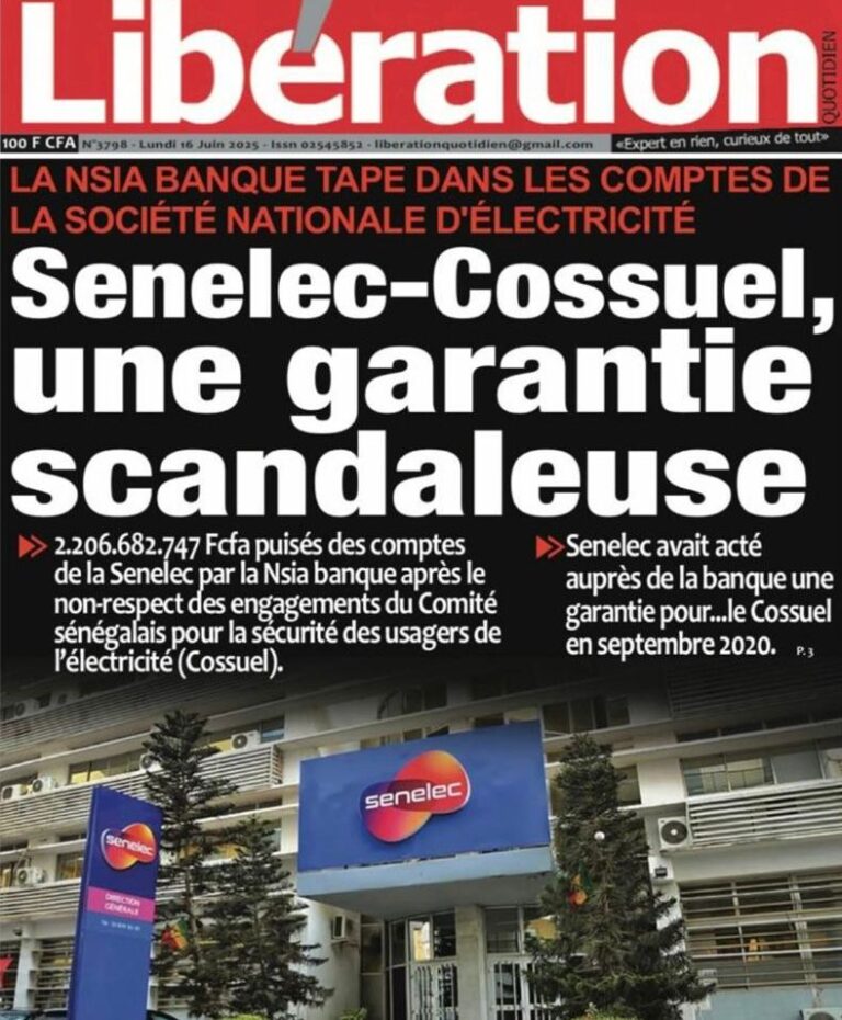 Découvrez les Unes des journaux sénégalais du lundi 16 juin 2025
