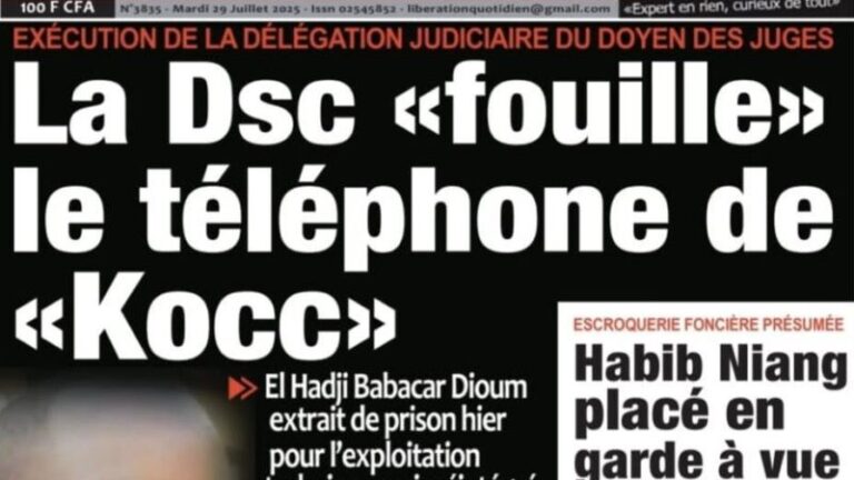 Découvrez les Unes des journaux sénégalais du mardi 29 juillet 2025