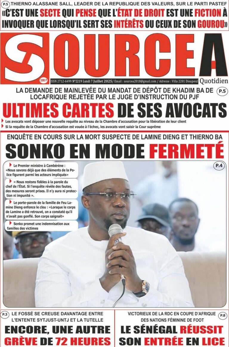 Découvrez les Unes des journaux sénégalais du lundi 07 juillet 2025