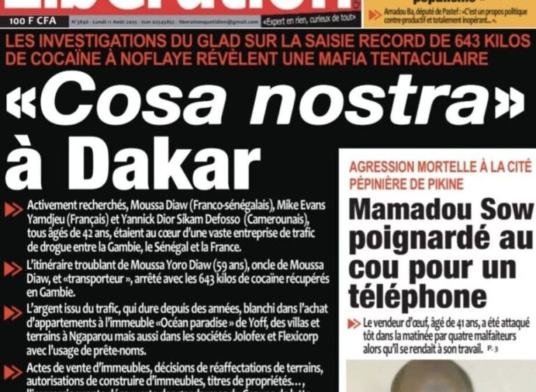 Découvrez les Unes des journaux sénégalais du lundi 11 août 2025