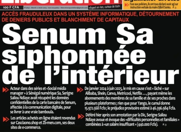 Découvrez les Unes des journaux sénégalais du mardi 12 août 2025