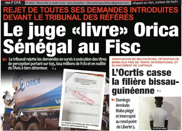 Découvrez les Unes des journaux sénégalais du mercredi 27 août 2025