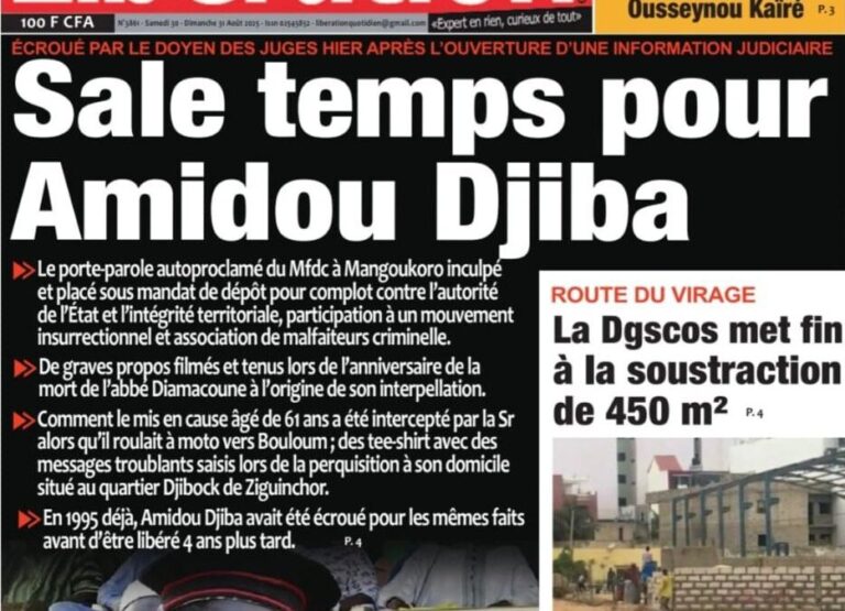 Découvrez les Unes des journaux sénégalais du samedi 30 août 2025
