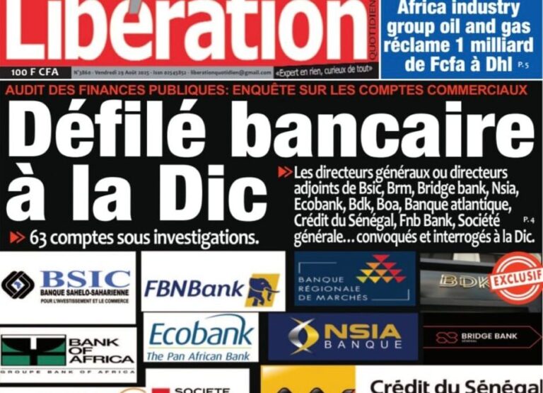 Découvrez les Unes des journaux sénégalais du vendredi 29 août 2025