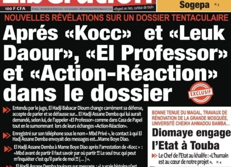 Découvrez les Unes des journaux sénégalais du vendredi 08 août 2025