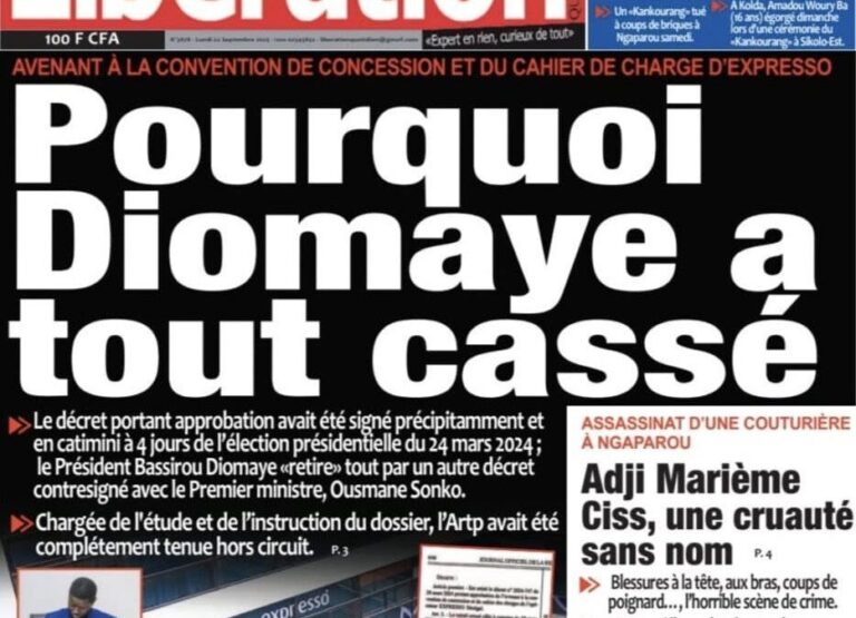 Découvrez les Unes des journaux sénégalais du lundi 22 septembre 2025