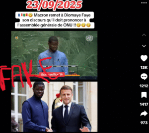 Faux : Le discours du Pr Diomaye à l'AG de l’ONU ne vient pas de Macron