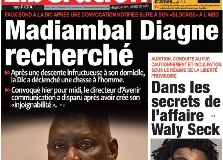 Découvrez les Unes des journaux sénégalais du jeudi 25 septembre 2025