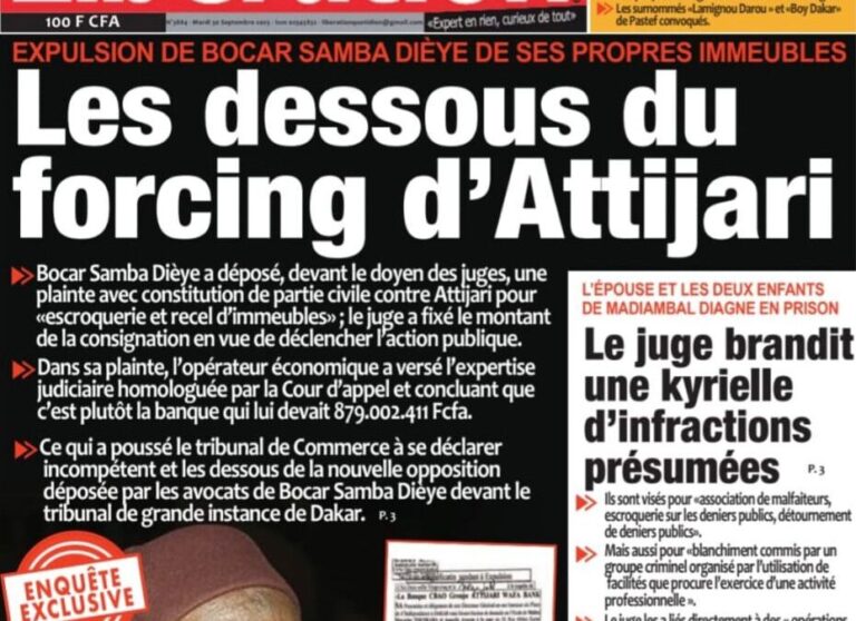 Découvrez les Unes des journaux sénégalais du mardi 30 septembre 2025