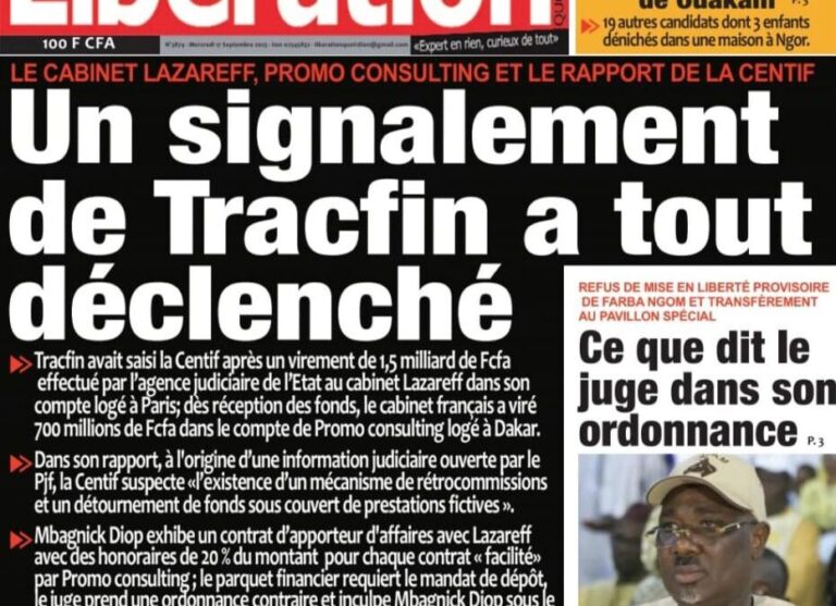 Découvrez les Unes des journaux sénégalais du mercredi 17 septembre 2025