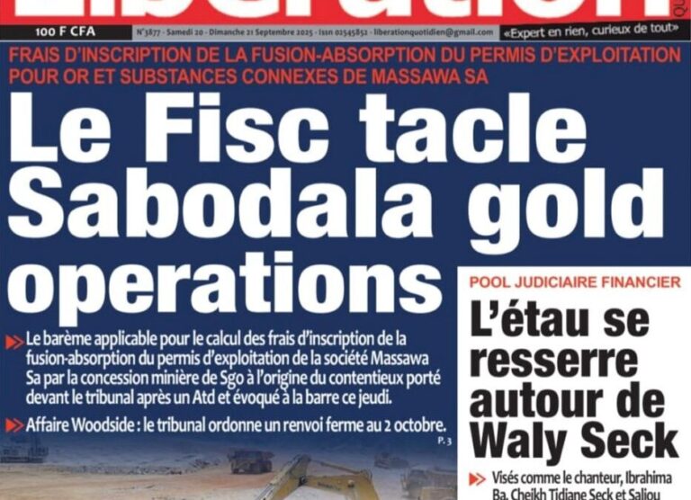 Découvrez les Unes des journaux sénégalais du samedi 20 septembre 2025