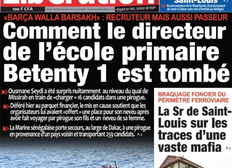 Découvrez les Unes des journaux sénégalais du mardi 23 septembre 2025
