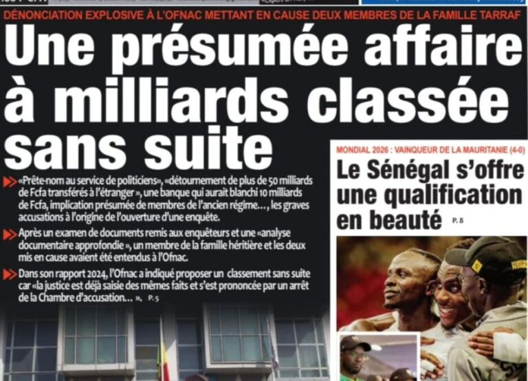 Découvrez les Unes des journaux sénégalais du mercredi 15 octobre 2025