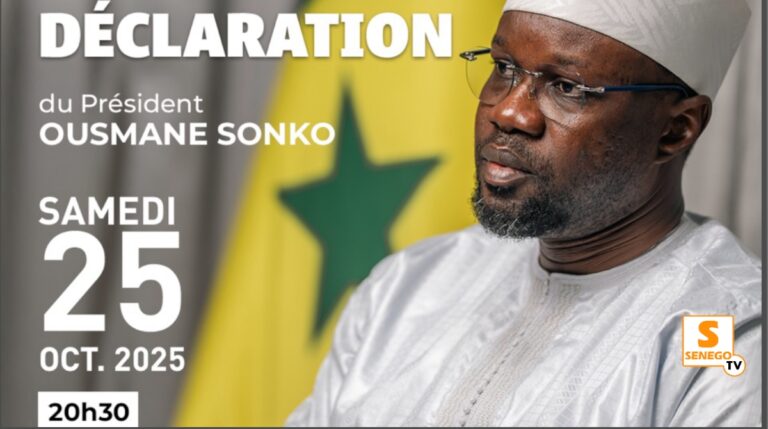 Revivez la déclaration du leader de Pastef Ousmane Sonko