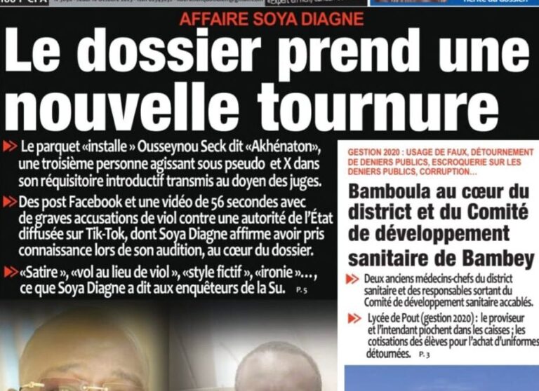 Découvrez les Unes des journaux sénégalais du jeudi 16 octobre 2025