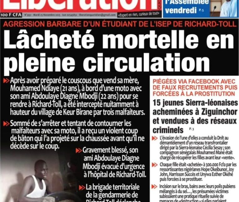 Découvrez les Unes des journaux sénégalais du mardi 25 novembre 2025