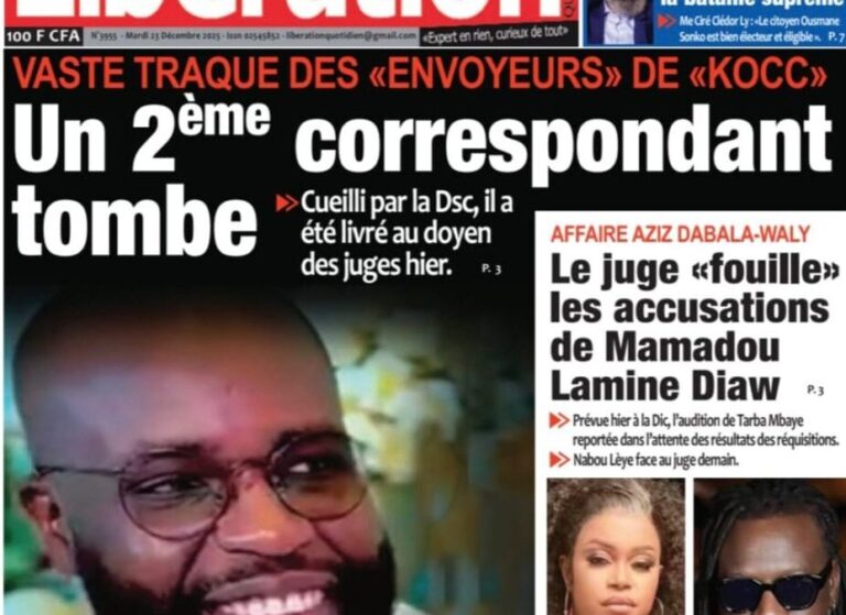 Découvrez les Unes des journaux sénégalais du mardi 23 décembre 2025