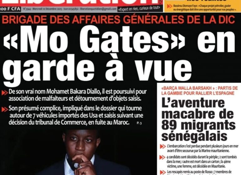 Découvrez les Unes des journaux sénégalais du mercredi 10 décembre 2025