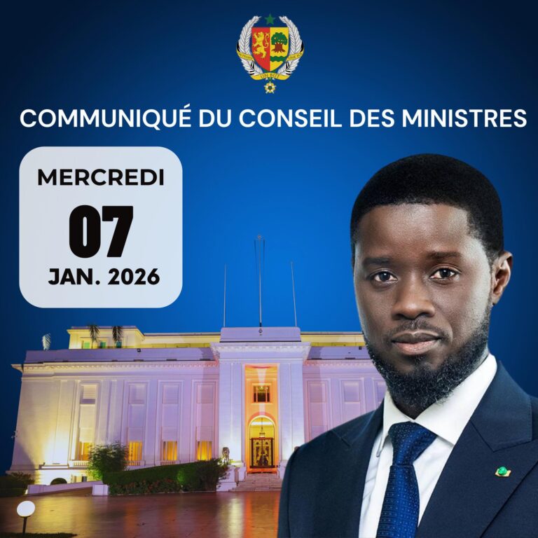 Communiqué du Conseil des Ministres du Mercredi 7 Janvier 2026