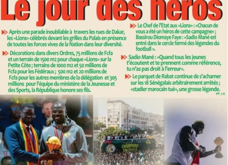 Découvrez les Unes des journaux sénégalais du mercredi 21 janvier 2026