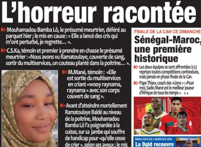 Découvrez les Unes des journaux sénégalais du vendredi 16 janvier 2026