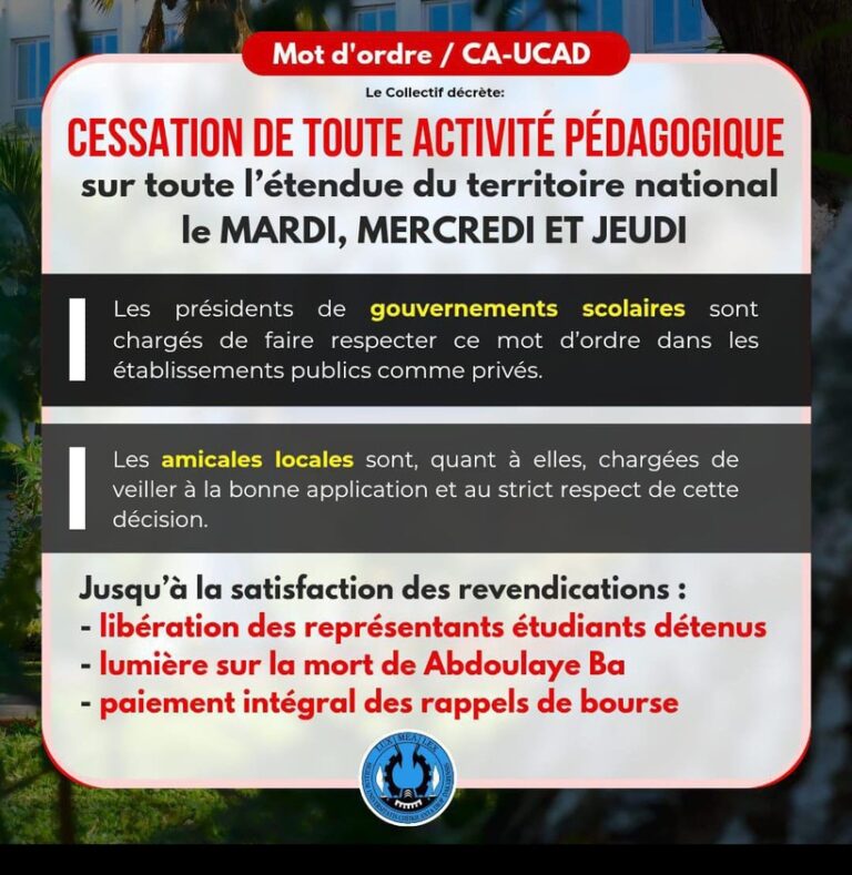 Collectif des amicales décrète trois jours
