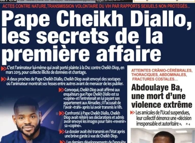 Découvrez les Unes des journaux sénégalais du vendredi 13 février 2026