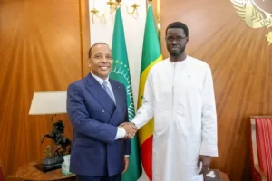 Palais de la République : l'Envoyé spécial de l'UA, Patrice Trovoada, reçu en audience par le Président Diomaye Faye