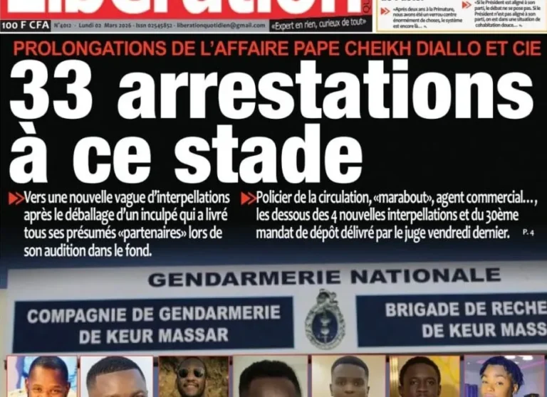 Découvrez les Unes des journaux sénégalais du lundi 02 mars 2026