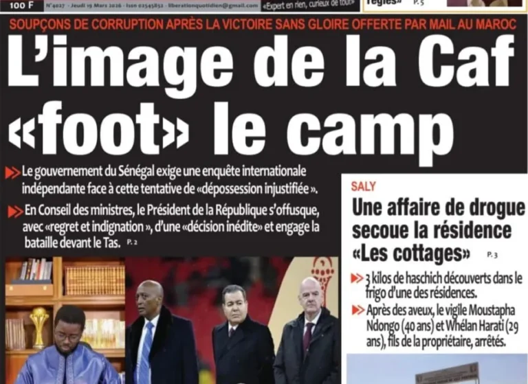 Découvrez les Unes des journaux sénégalais du jeudi 19 mars 2026