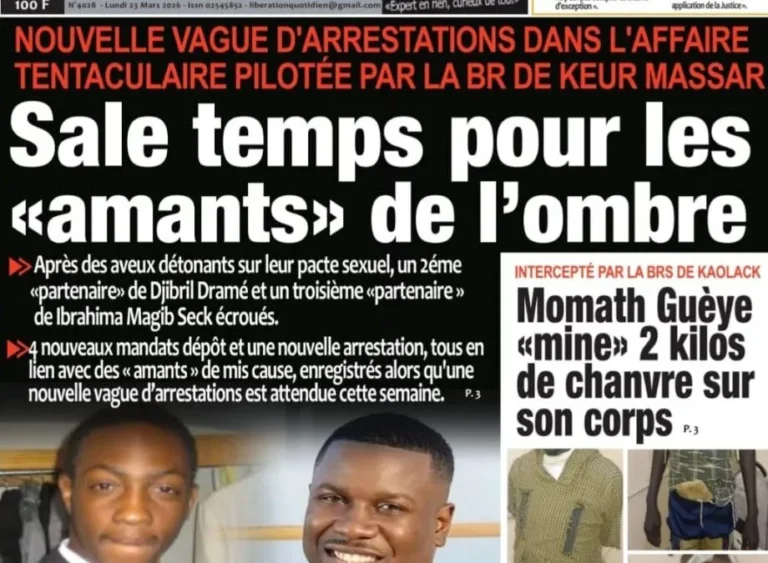 Découvrez les Unes des journaux sénégalais du lundi 23 mars 2026