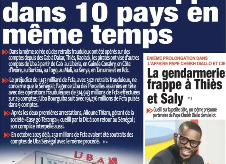 DÉCOUVREZ LES UNES DES JOURNAUX SÉNÉGALAIS DU MERCREDI 08 AVRIL 2026