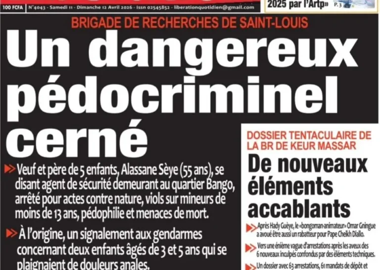 DÉCOUVREZ LES UNES DES JOURNAUX SÉNÉGALAIS DU SAMEDI 11 AVRIL 2026