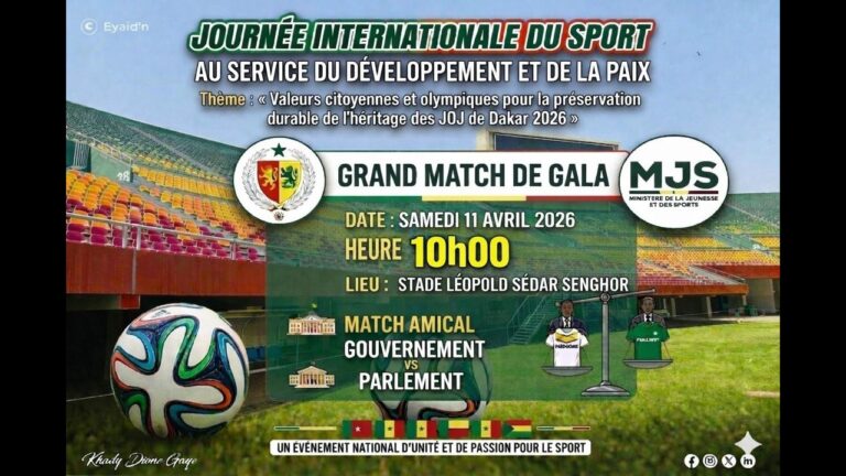 Direct- Journée Internationale du Sport: Suivez le match de Gala entre le Gouvernement et l’Assemblée